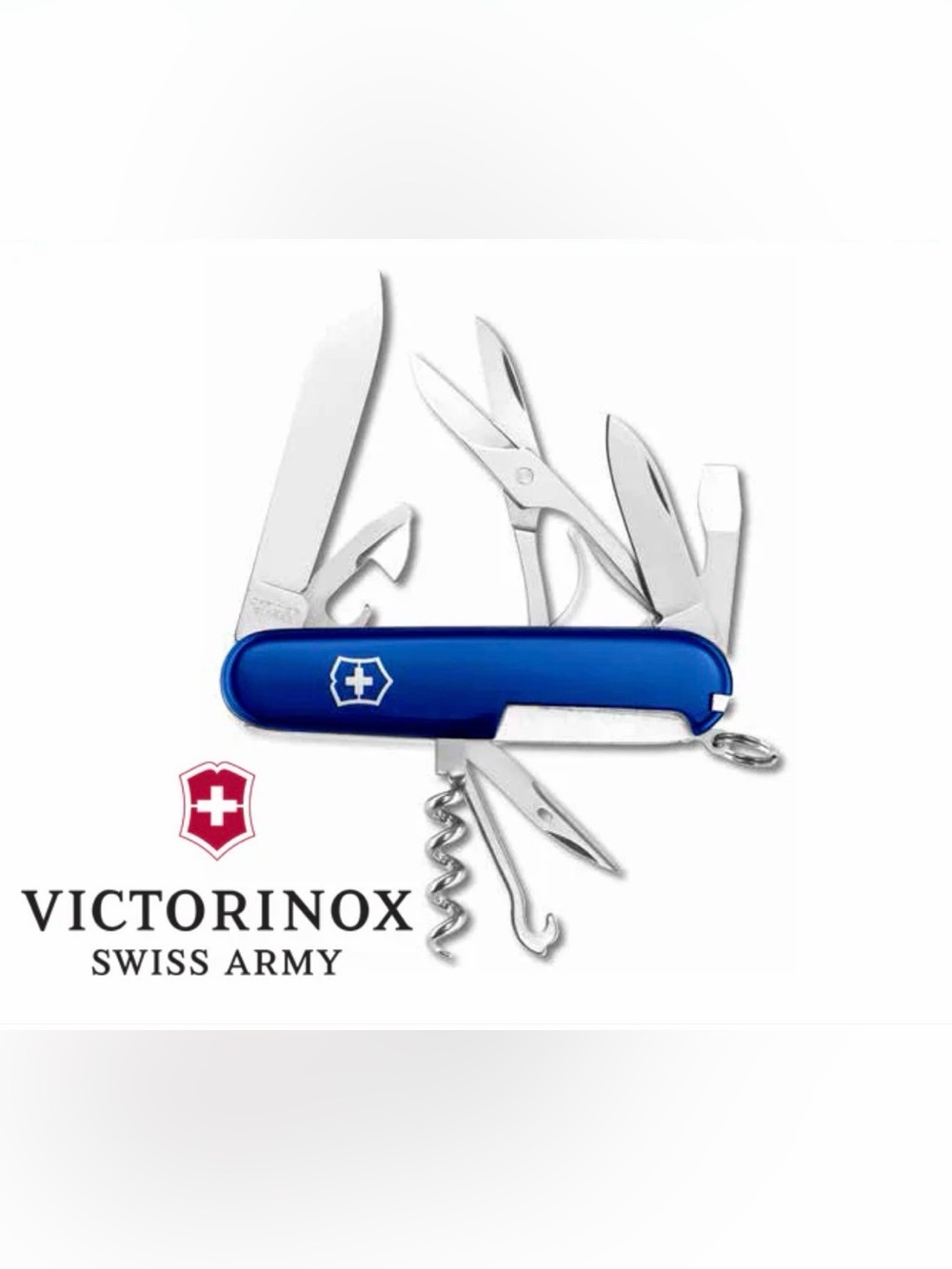 Victorinox Blue Swiss Army Multi-Tool Pocket Knife with Emblem